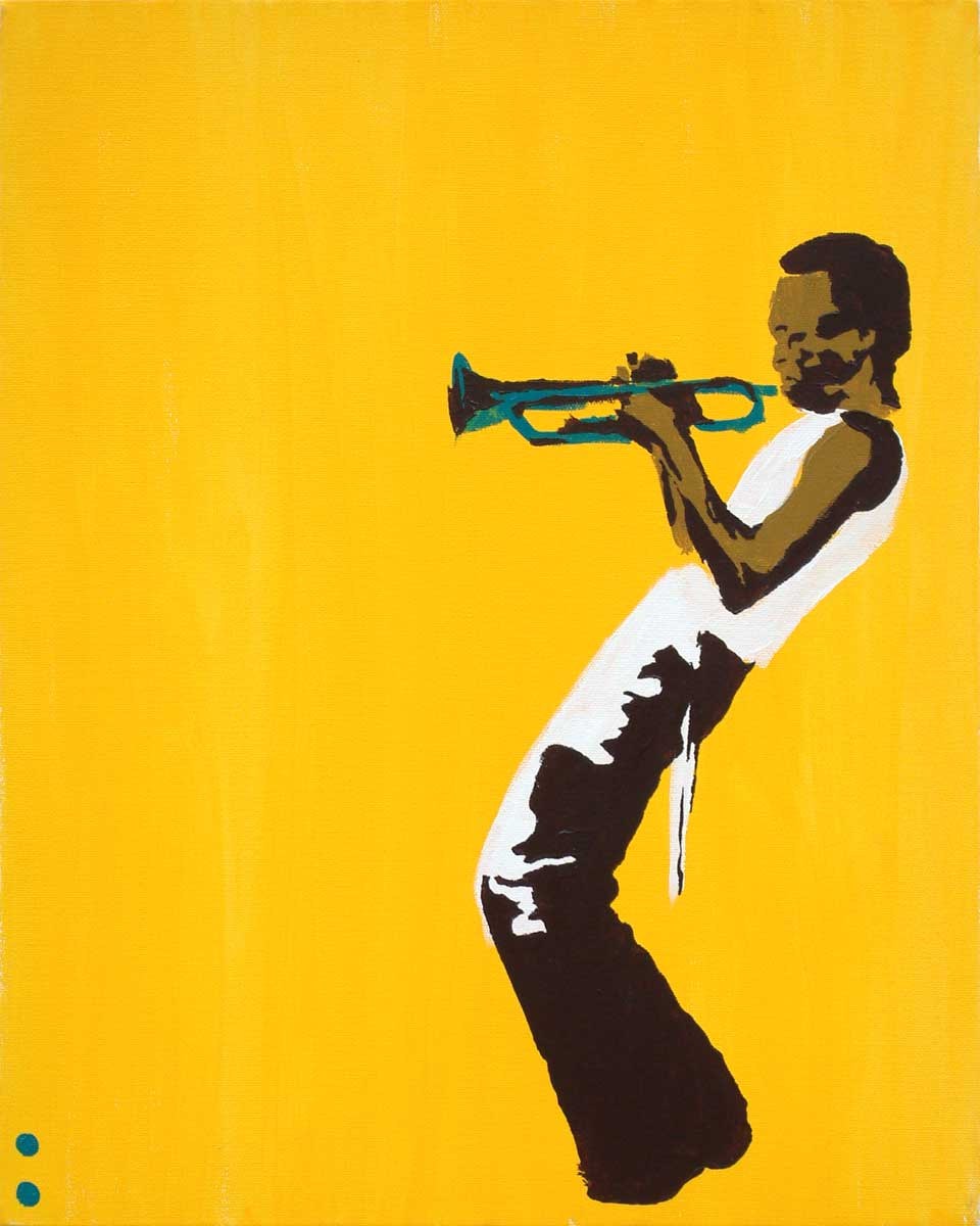 Pop art miles on yellow